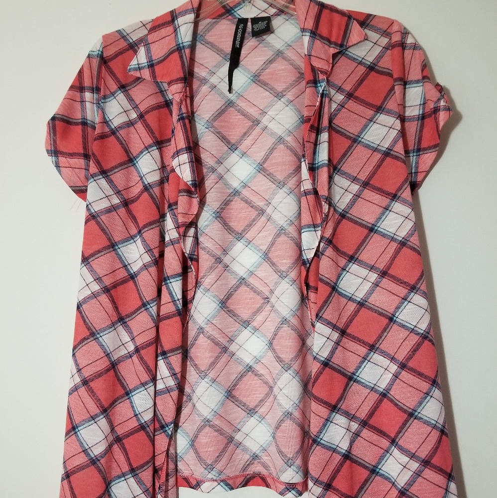 Short Sleeve Flannel Top